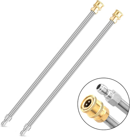 2 Pack 17 Inch Stainless Steel Heavy Duty Wands with 1/4 Inch Quick Connect Fits Most Pressure