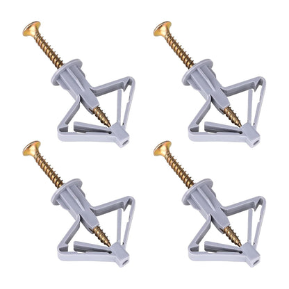 Wall Anchors One Size  65Lbs Anchors 50pcs+Screw 50pcs Drywall Anchor kit with Screws Self-Drilling Hollow Wall Anchors Grey