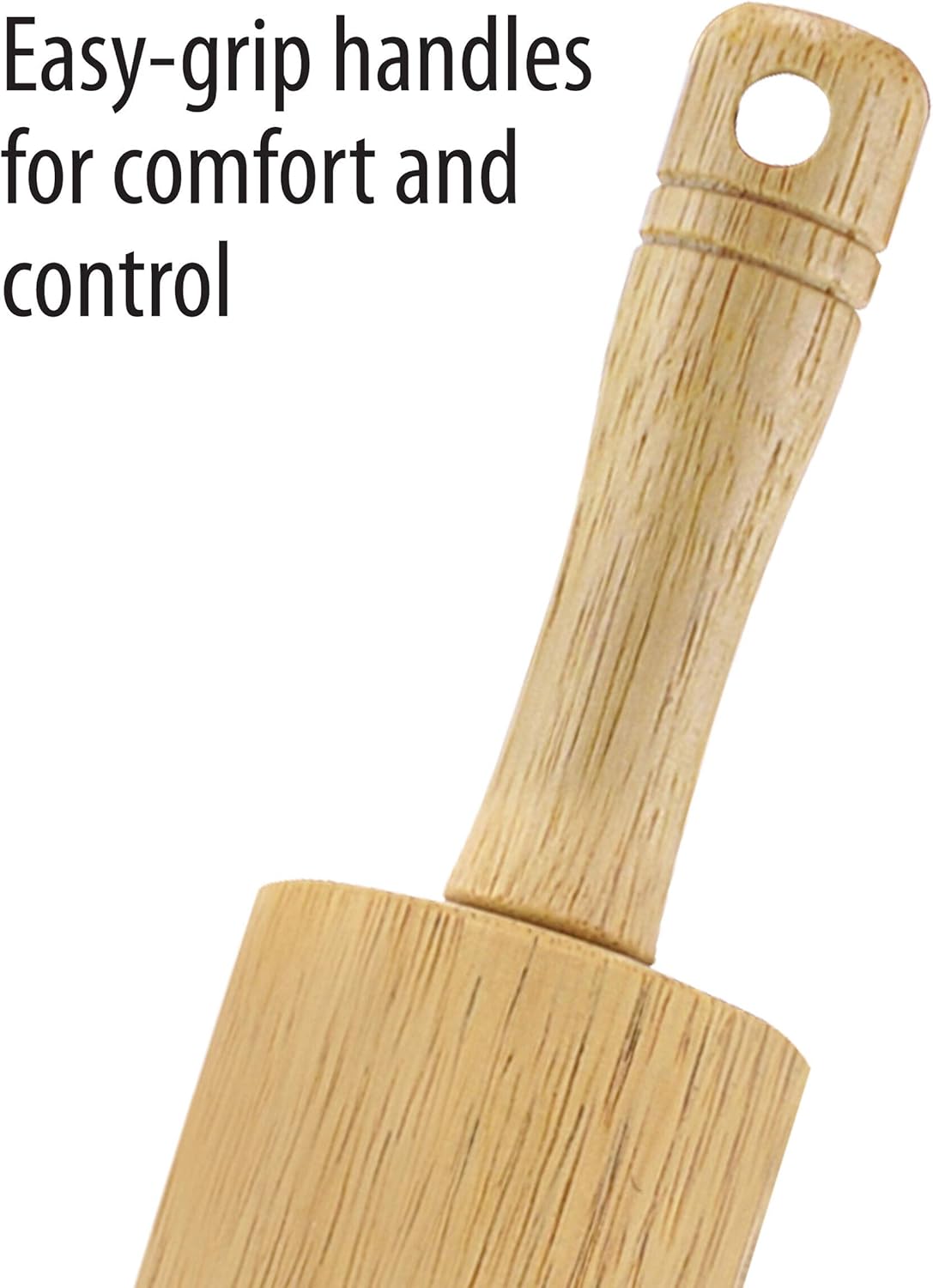 Classic Wood Rolling Pin 18 Inch Hardwood Dough Roller for Baking Pizza Pies Pastry and Cookies
