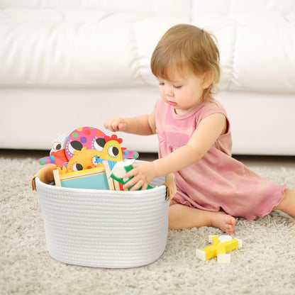 Storage Basket Set 3 Pack Baskets for Shelves, White Storage Baskets for Organizing Toys