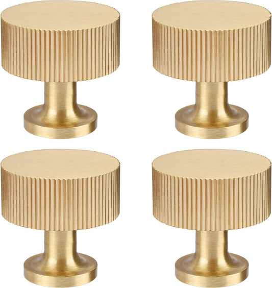 4pcs Solid Brass Cabinet Knobs Pulls Cabinet Drawer Dresser Gold Knobs Modern Handles