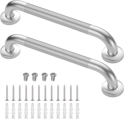 2 Pack 16 Inch Anti-Slip Safety Shower Handle for Senior Stainless Steel Shower Grab Bars Handicap Elderly Bathtub and Toilet