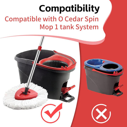 Spin Mop Head Base Handle Replacement for O-Ceda EasyWring Microfiber Spin Mop 2 Microfiber Mop Refills