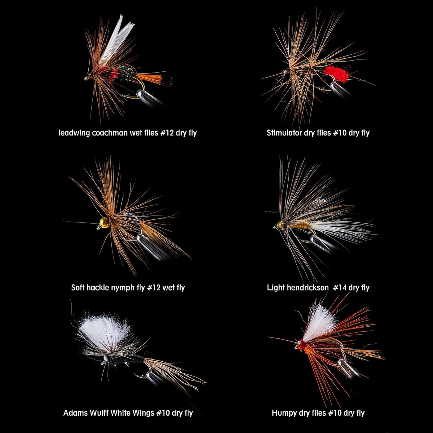 30pcs Fly Fishing Lures Dry Flies Wet Flies Streamers Nymphs Flies Fly Fishing Assortment Kit