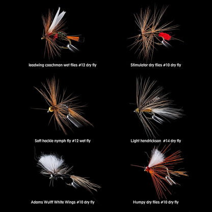 30pcs Fly Fishing Lures Dry Flies Wet Flies Streamers Nymphs Flies Fly Fishing Assortment Kit
