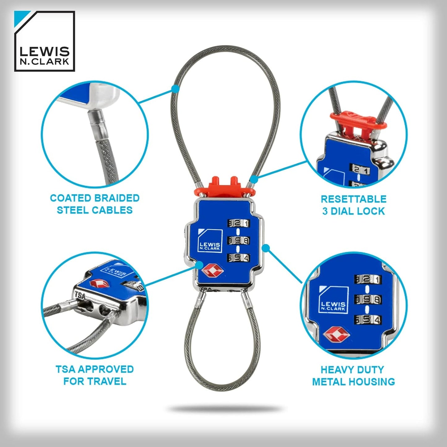 1 Pack 3X Security Lock TSA Luggage Locks for Suitcases Carry On Laptop Bag Set Combo to Create Secure Padlock for Travel