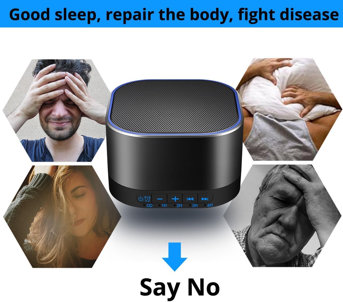 White Noise Machine with 20 Non Looping Natural Soothing Sounds Memory Function 32 Levels of Volume Powered