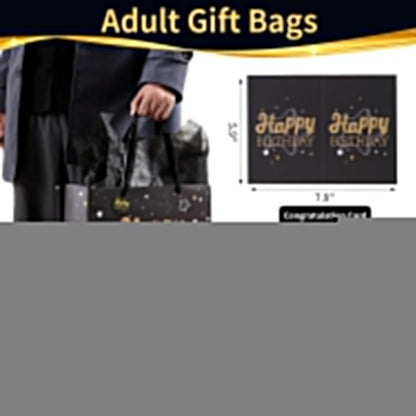 Birthday Gift Bag with Tissue Paper and Greeting Card, 13'x10.2'x4.9' Medium 1-Piece Set