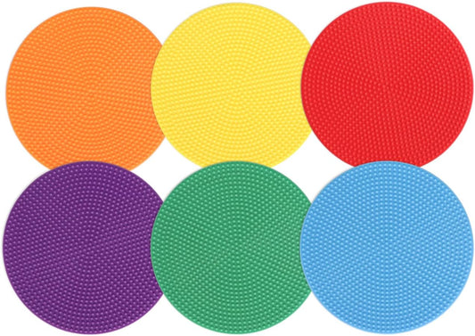 Poly Spot Markers for Agility Dot for Gym/PE Training Dance 6 Pcs Round Multiple Color & Size Rubber