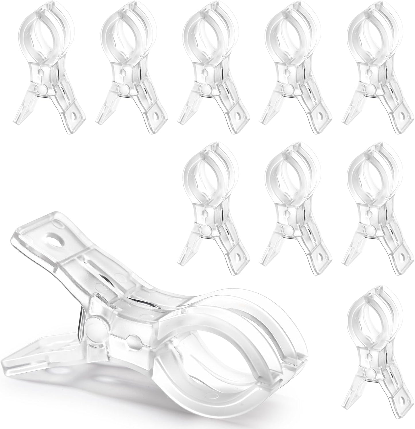 10 Pcs Spring Clamps 3.5 Inch Clear Plastic Clips for Balloon Arch Backdrop Craft Decoration