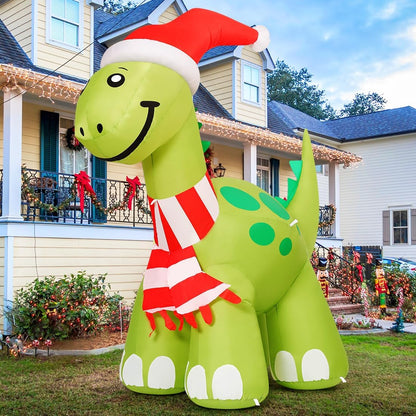 6.2ft Christmas Inflatables Outdoor Decorations Blow Up Dinosaur Inflatable with Built-in LEDs for Christmas Indoor Outdoor