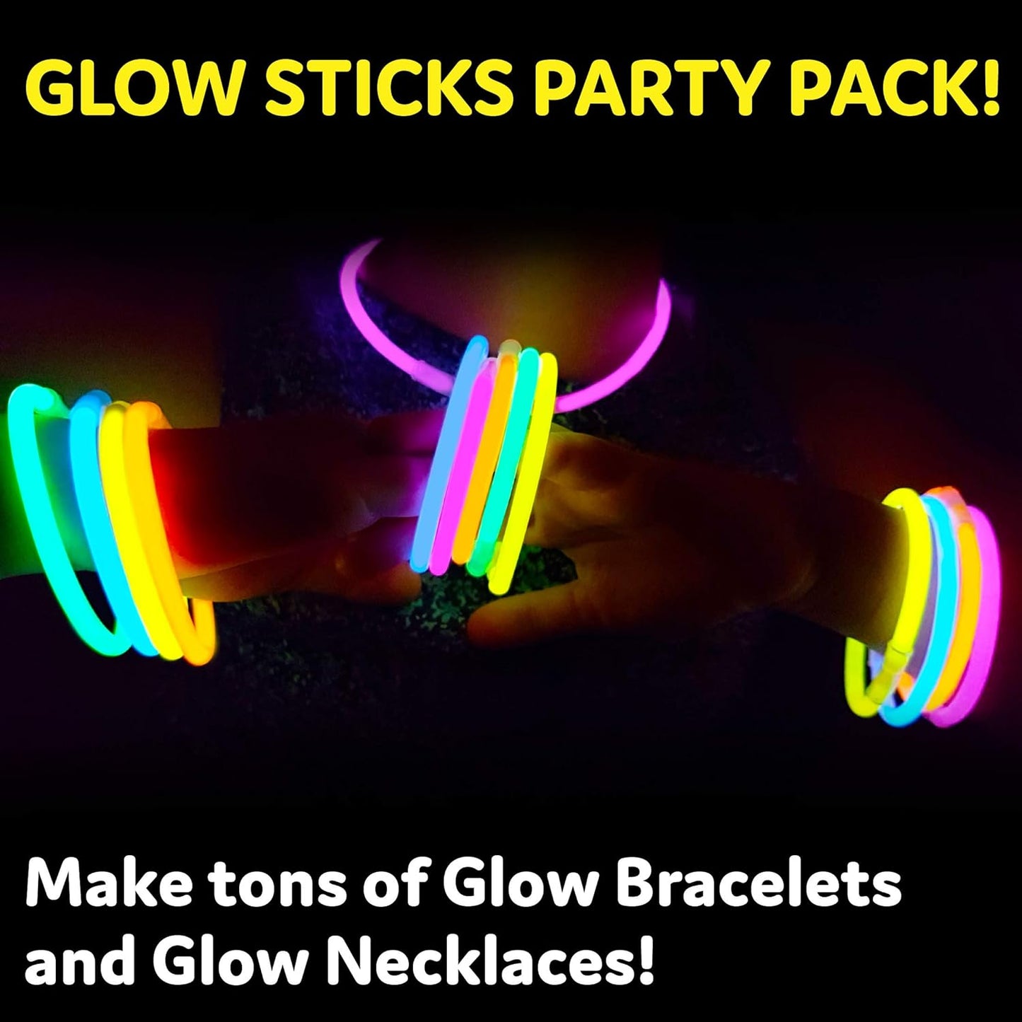 Glow Sticks Party Supplies 100pk  8 Inch Glow in the Dark Light Up Sticks Party Favors Glow Party Decorations
