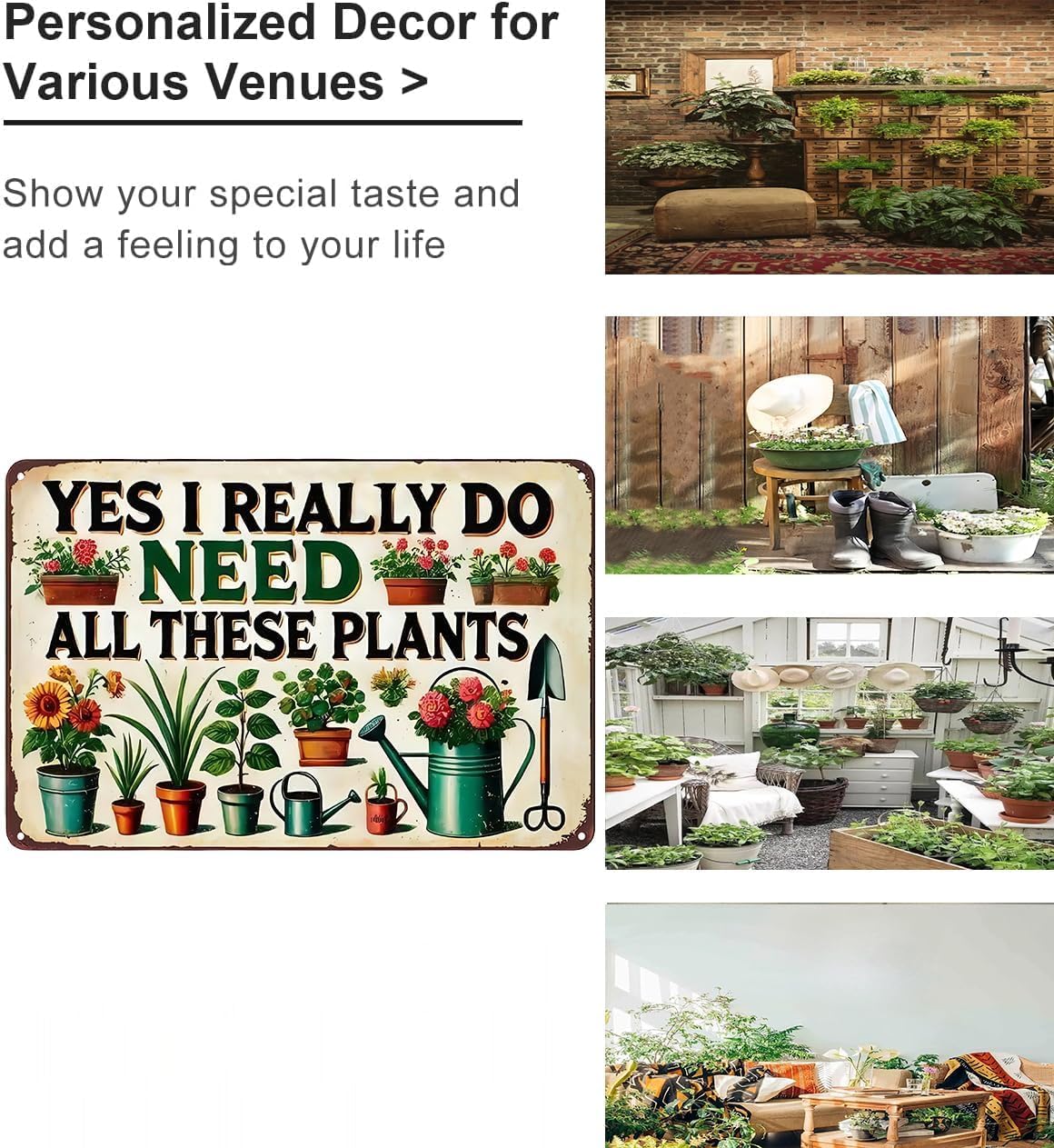 I Really Need All These Plants Vintage Gardening Signs for Home Garden Greenhouse Living Room Bedroom Yard