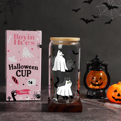 Cute Halloween Gifts Spooky Boo Basket Stuffers for Women Teens Boy Girls Kids  16oz Glass