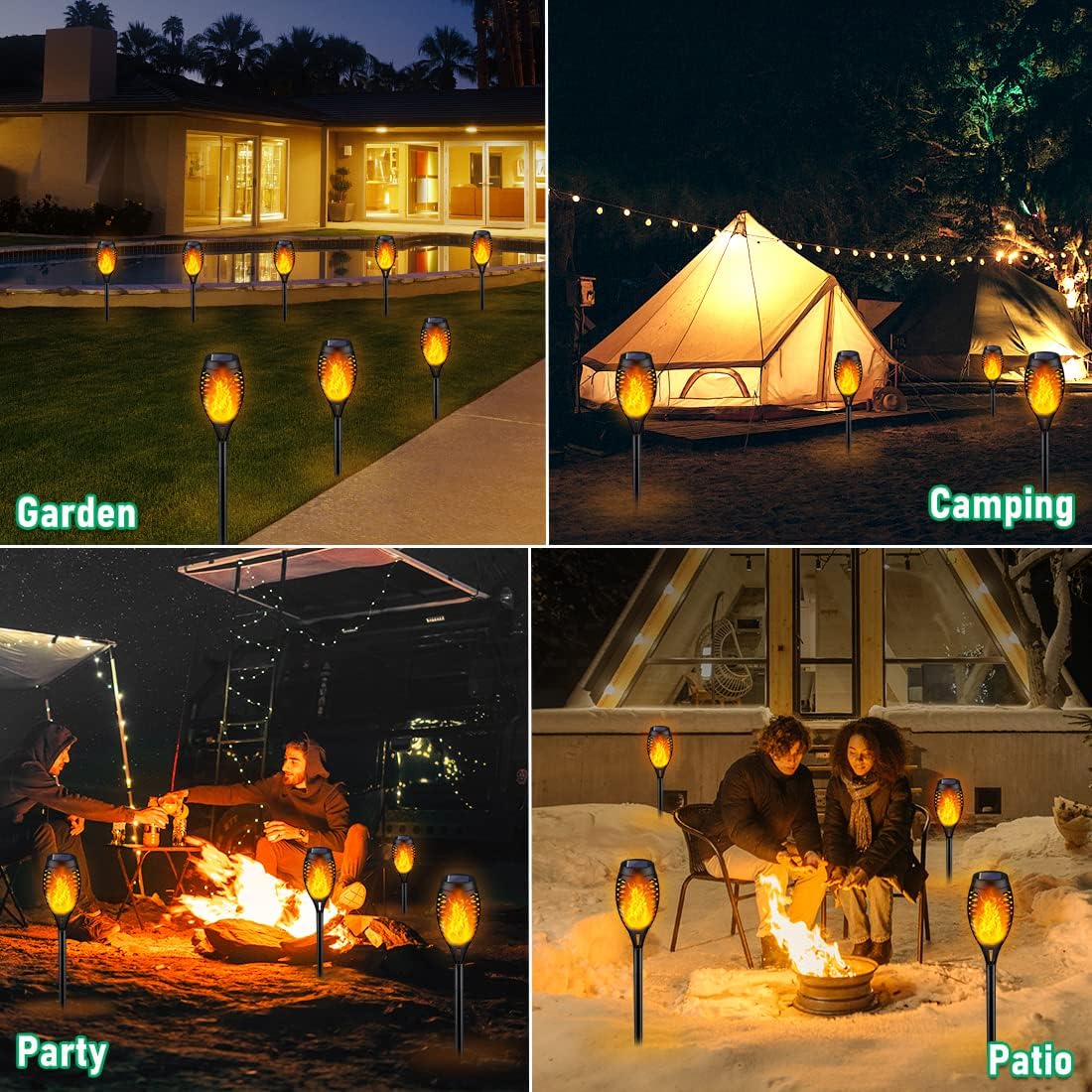 Solar Torch Light with Flickering Flame for Outdoor Decor Solar Garden Lights Waterproof Outdoor Lighting
