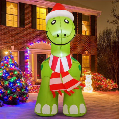 6.2ft Christmas Inflatables Outdoor Decorations Blow Up Dinosaur Inflatable with Built-in LEDs for Christmas Indoor Outdoor