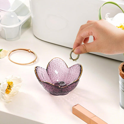 Jewelry Dish Glass Ring Holder Dish Jewelry Tray Cute Vanity Organizer Aesthetic Nightstand