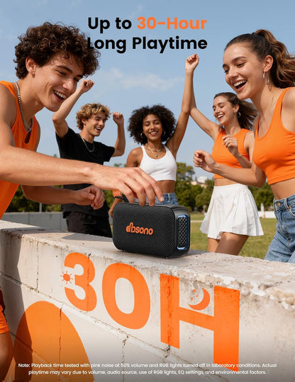 Bluetooth Speaker Stereo 20W Loud Sound 30H Playtime IPX5 Water Resistant Portable Wireless Speakers