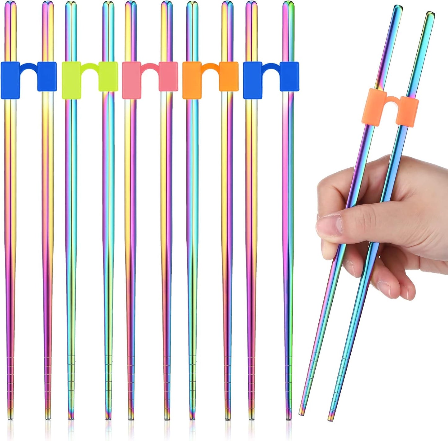 5 Pairs Training Chopstick Helpers Reusable Chopsticks for Beginner Non Slippery Replaceable