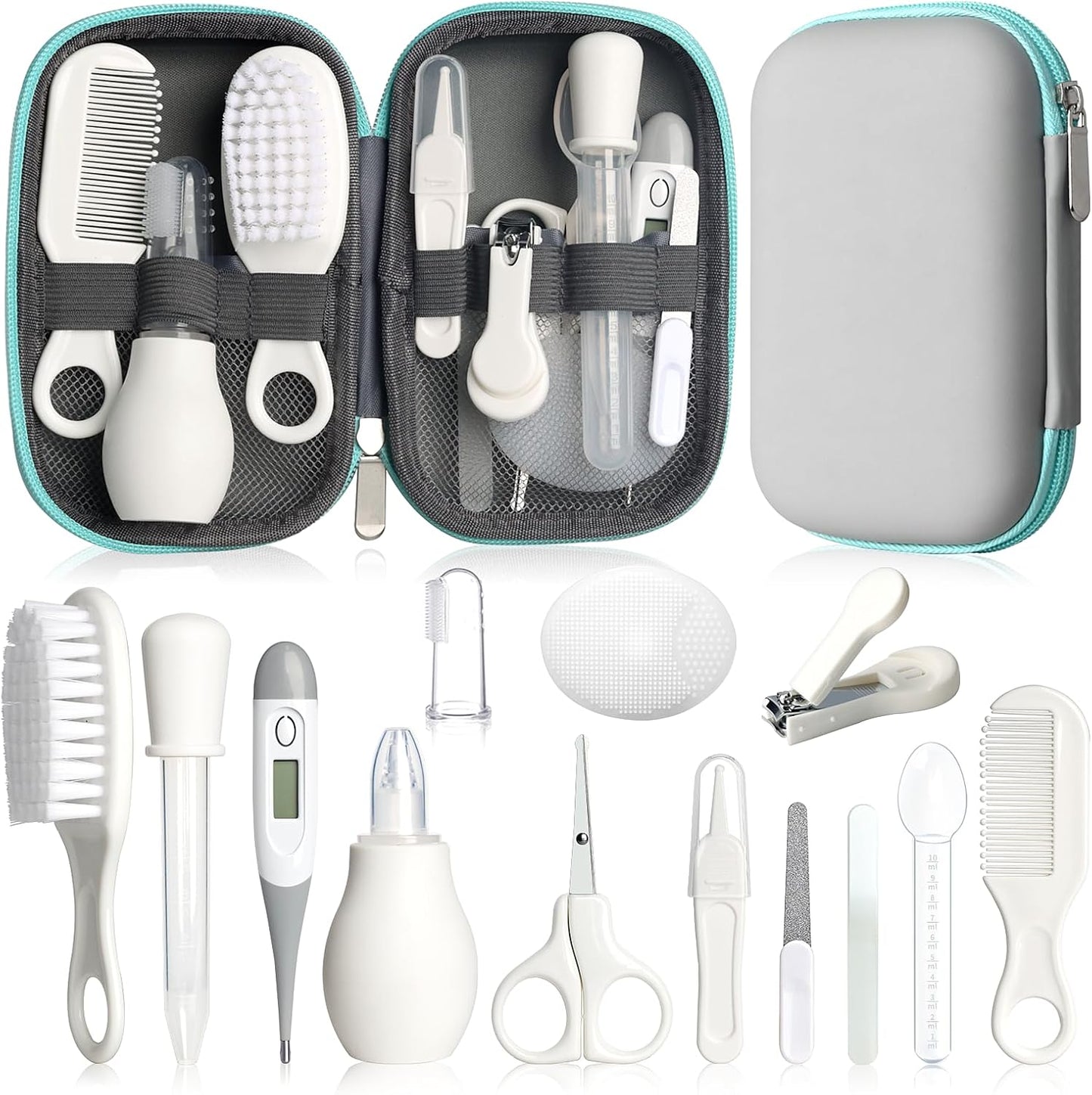 Infant Safety Care Set with Hair Brush Comb Nail Clipper Nasal Aspirator Baby Essentials Kit