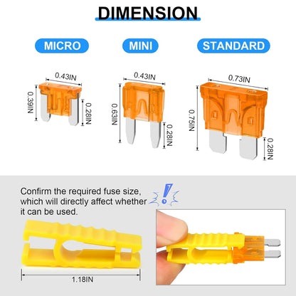 182 Pcs Professional Blade Fuses Automotive - Standard & Mini & Low Profile Mini Fuse