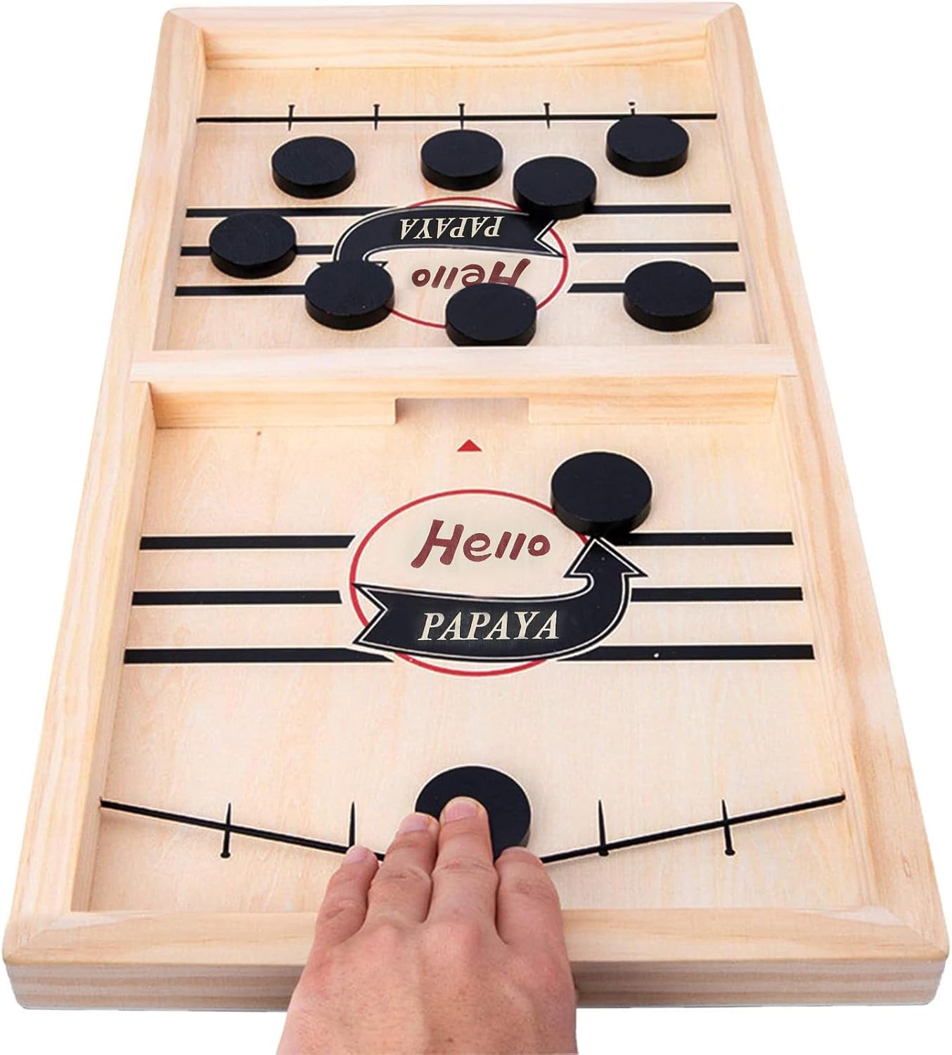 Test Your Speed and Accuracy with This Fast-Paced Wooden Air Hockey Desktop Battle Board Game