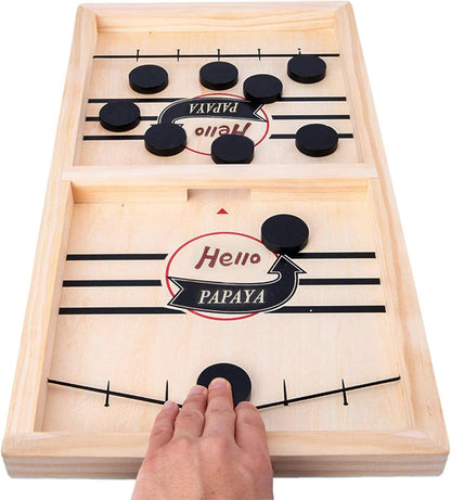 Test Your Speed and Accuracy with This Fast-Paced Wooden Air Hockey Desktop Battle Board Game