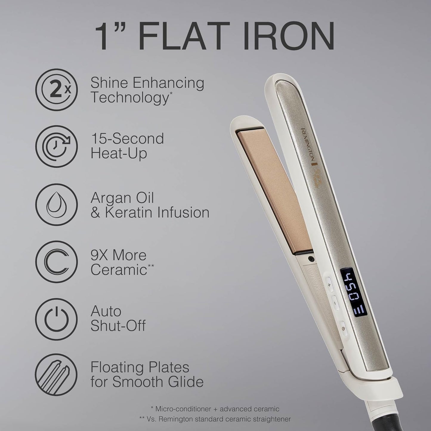 Shine Therapy 1 inch Hair Straightener Iron Flat Iron Infused with Argan Oil & Keratin Professional Ceramic Flat Iron