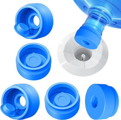 3 and 5 Gallon Water Jug Cap Silicone Reusable Replacement Cap, Non Spill Bottle Caps for 55mm Bottle