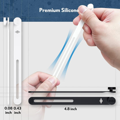 10 pcs Reusable Cable Ties, Elastic Silicone Cord Organizer Straps Keeper Management Holder for iPhone Charging Cable
