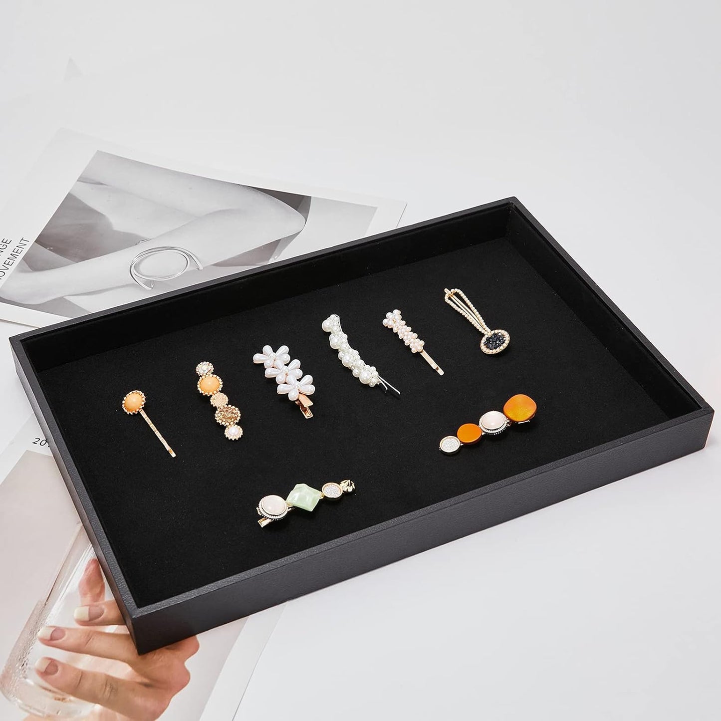 Stackable Jewelry Tray Showcase Display Earring Necklace Bracelet