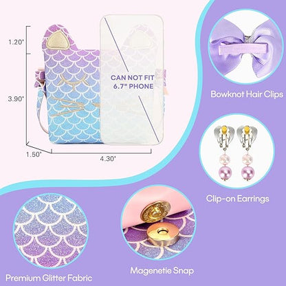 Purse for Little Girls Dress Up Jewelry Pretend Play Kids Accessories Mermaid Gifts