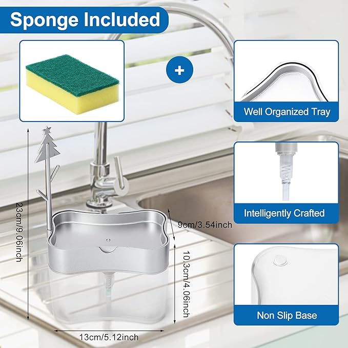 Soap Dispenser with Added Features Premium Quality Dish Soap Dispenser Countertop Kitchen
