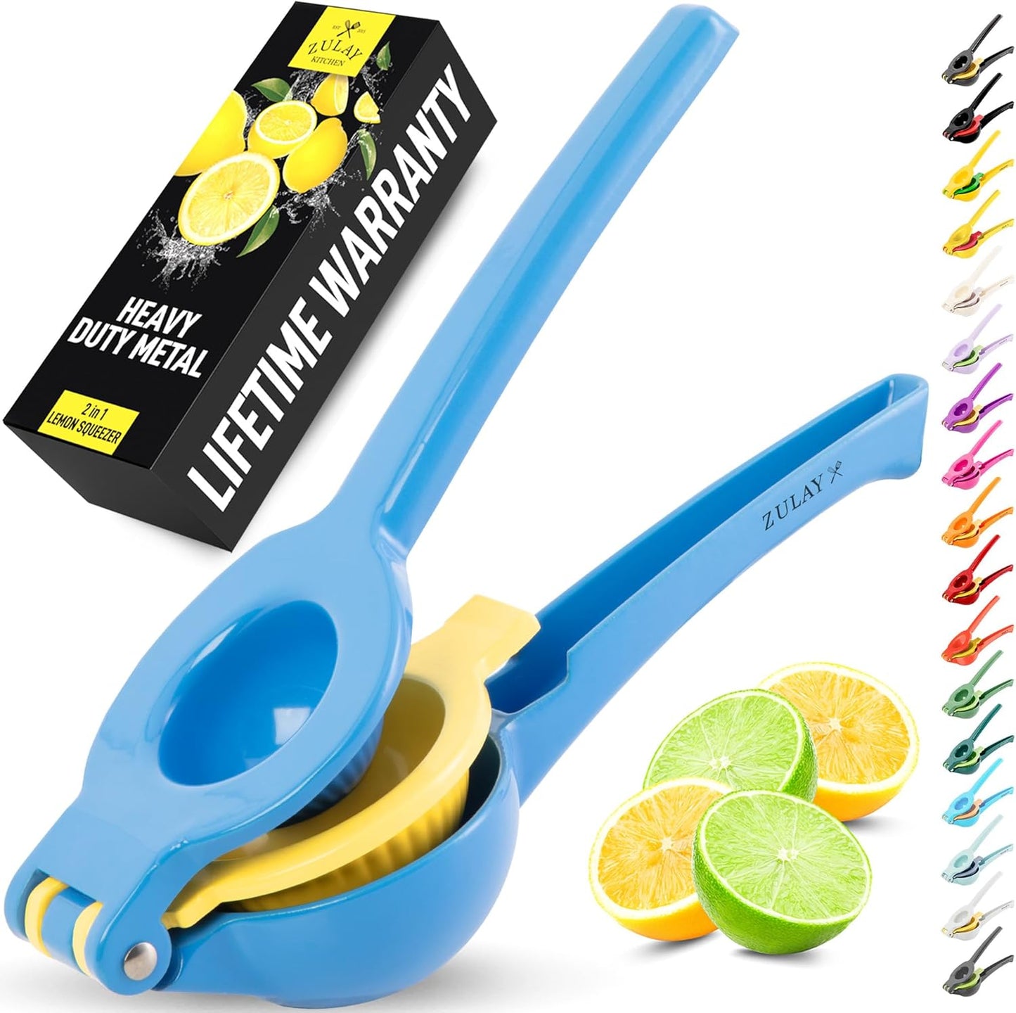 Kitchen Metal 2-in-1 Lemon Squeezer Sturdy Max Extraction Hand Juicer Lemon Squeezer Gets Every Last Drop