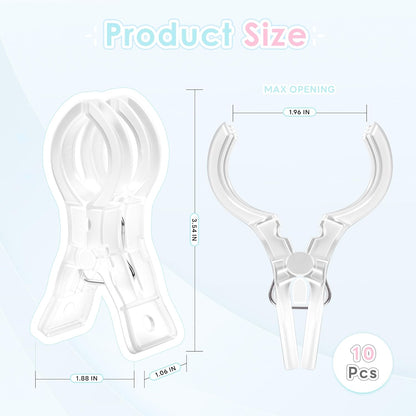 10 Pcs Spring Clamps 3.5 Inch Clear Plastic Clips for Balloon Arch Backdrop Craft Decoration