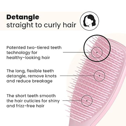 Ultimate Detangler Brush for Wet & Dry Hair Eliminates Knots & Reduces Breakage for Straight to Wavy Hair Types