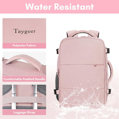 Carry On Backpack with USB Charging Port & Shoe Pouch TSA 15.6inch Laptop Mochila Flight Approved
