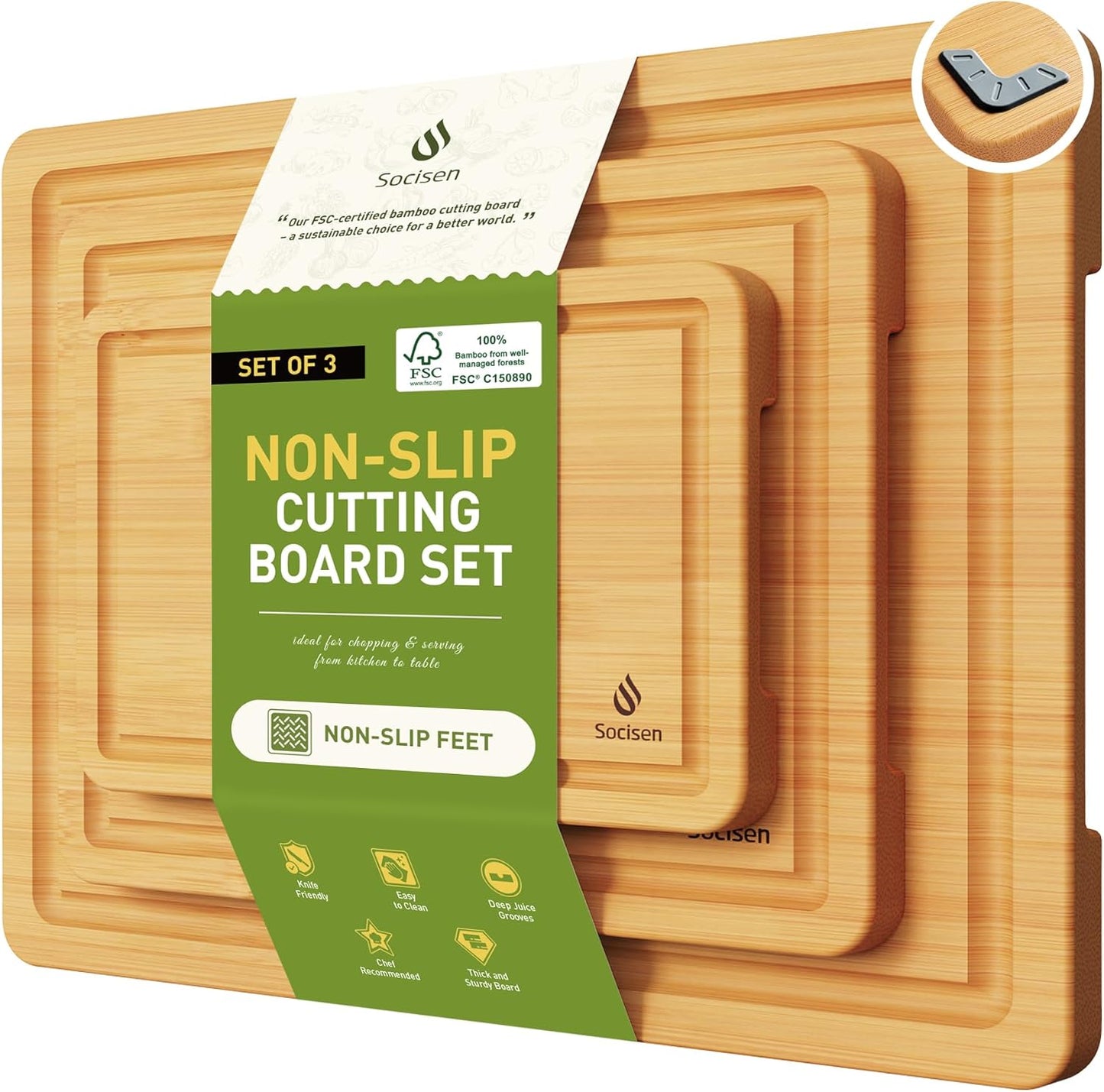 Cutting Board Set Non Slip Feet Over Sink Kitchen Gadgets Seller 2024 First Apartment Essentials New Home