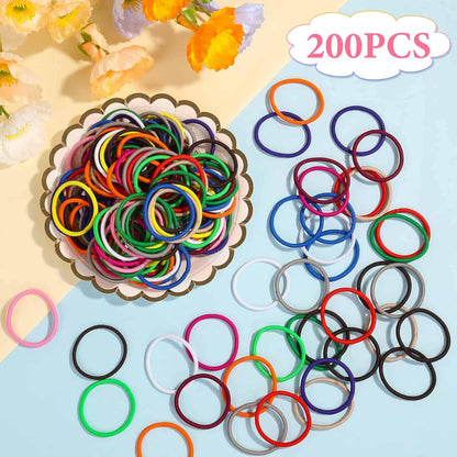200 Pcs Hair Ties for Women Girls Hair Elastics Hair Bands Ponytail Holders Hair Rubber Bands for Thick Straight Curly Hair