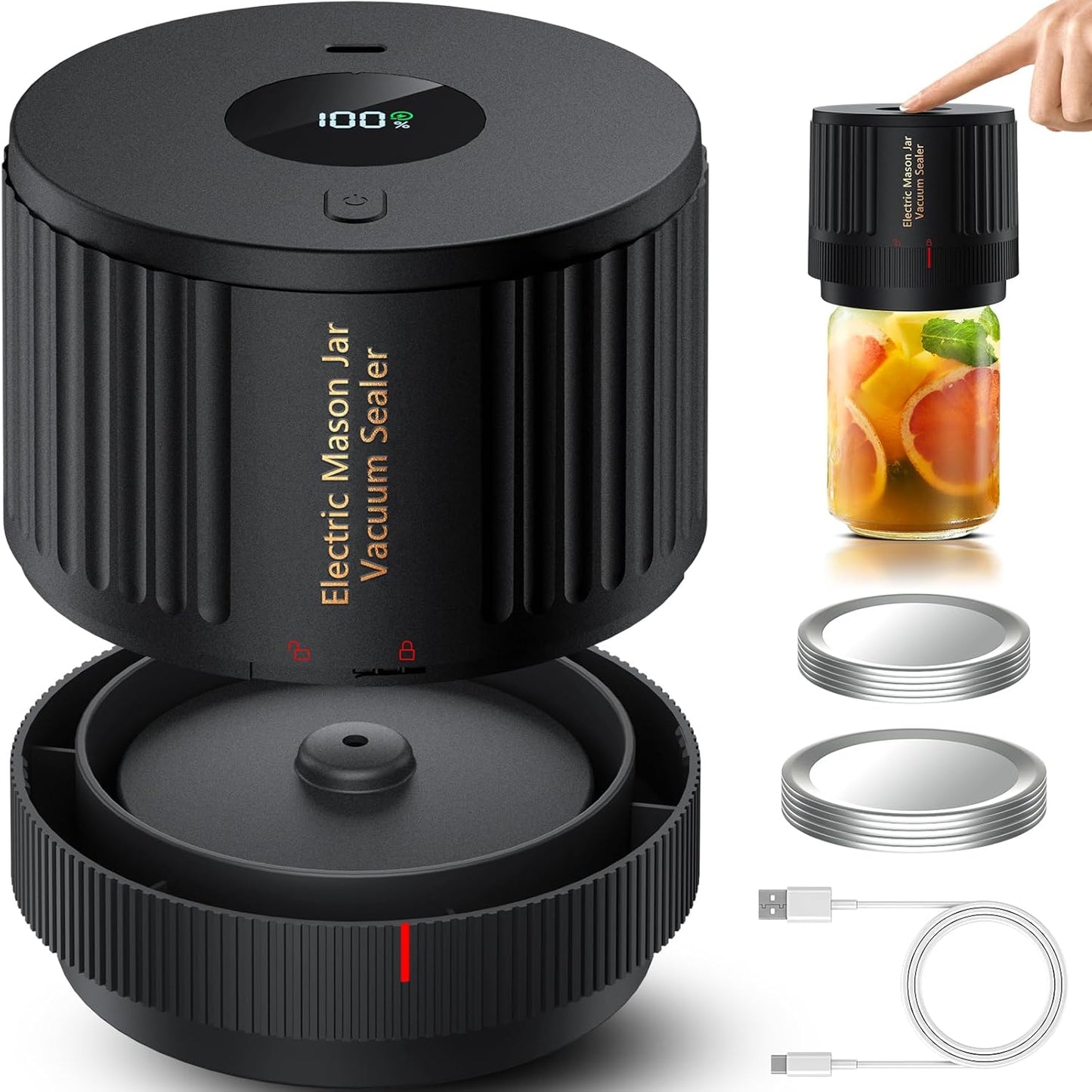 Jar Vacuum Sealer Kit for Wide Mouth and Regular Mouth Mason Jars