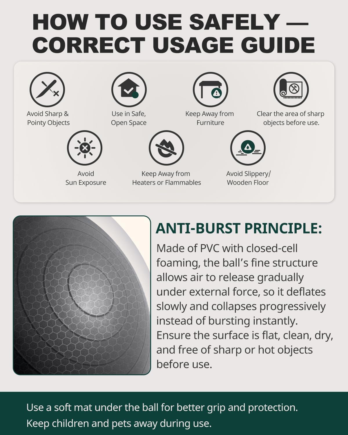 Exercise Ball for Yoga Pilates & Fitness  Stability Ball Equipment for Home Gym & Office Chair Core