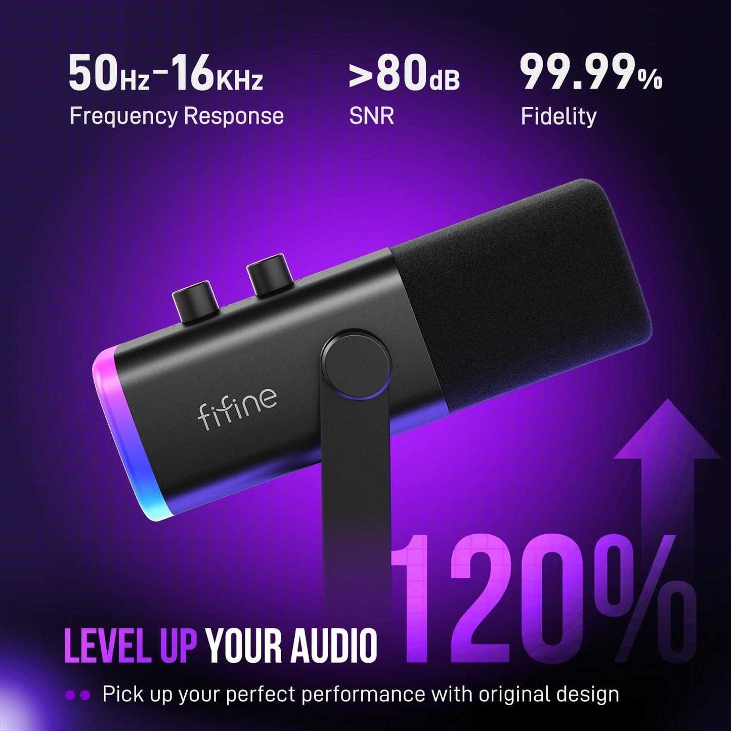 Dynamic Microphone for Podcast Recording PC Computer Gaming Streaming Mic with RGB Light Mute Button Headphones Jack