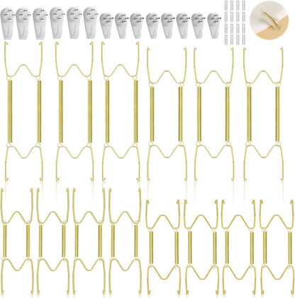 14 Pieces Plate Hangers for Wall  6/8/10/12 Inch Invisible Plates Hanger Stainless Steel Plate Holders