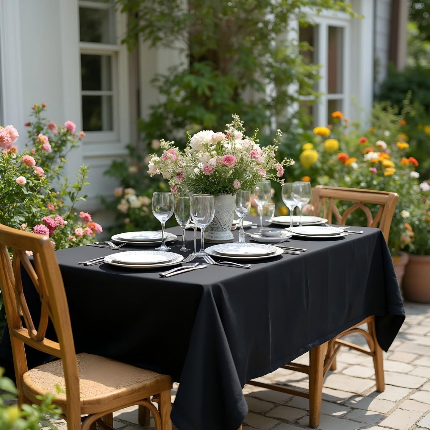 Rectangle Tablecloth  60 x 84 Inch Stain and Wrinkle Resistant Washable Polyester Table Cloth