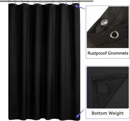 Curtain Liner, Waterproof Hotel Quality, Bathroom Curtains Rust Resistant Grommets