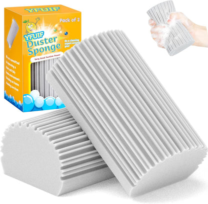 2 Pack Damp Duster Sponge for clean Magic Sponge Eraser Baseboard Cleaner Tool Dusters for Cleaning Blinds