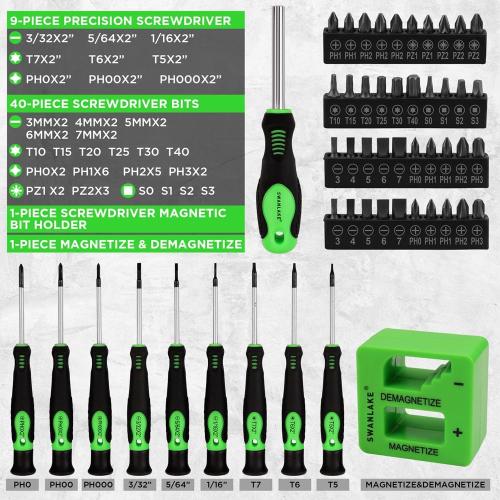 86PCS Magnetic Screwdriver Set Includes Slotted Phillips Torx Mini Precision Screwdriver Replaceable