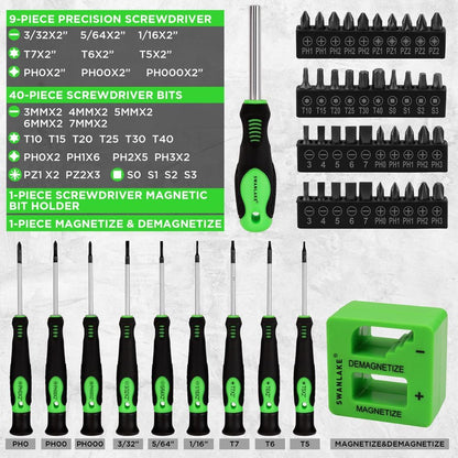 86PCS Magnetic Screwdriver Set Includes Slotted Phillips Torx Mini Precision Screwdriver Replaceable