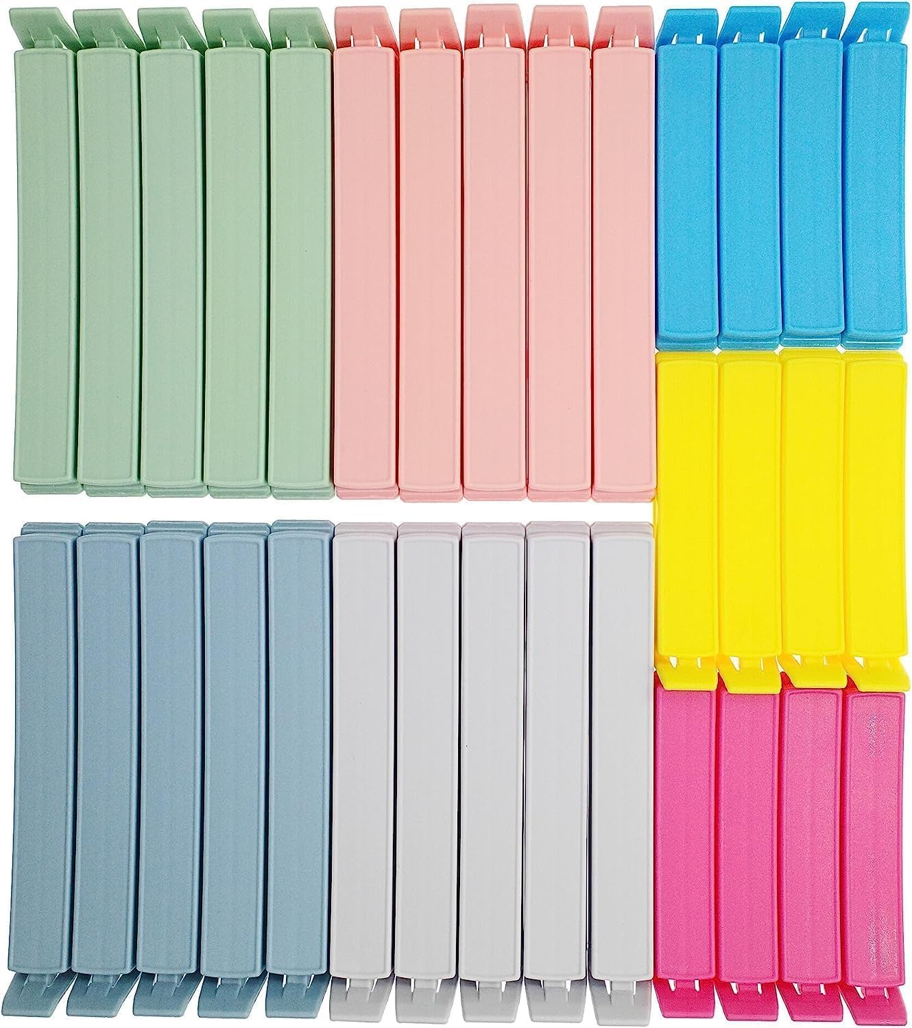 32 PCS Plastic Chip Clips for Food Packages Curved Design Sealing Bag Clips for Food Kitchen