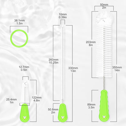 Bottle Brush Cleaner Set of 3 14 in Long Handle Water Bottle & Straw Cleaner Brushes for Washing Tumblers
